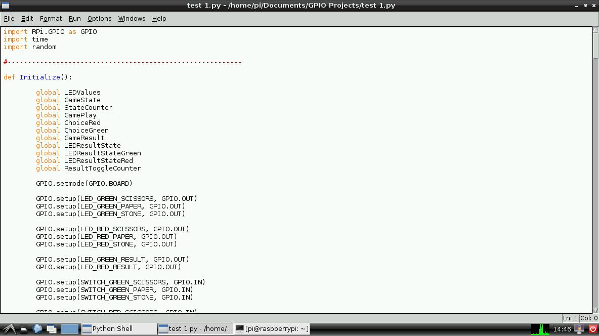 IDLE3 / Python on the Raspberry Pi